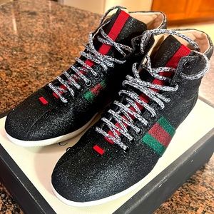 Gucci black Bambi high top sneaker
